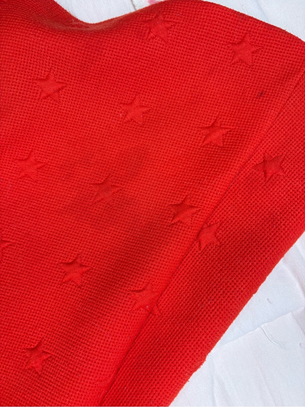 TOMMY HILFIGER Girls Size 7Y Cardinal Red Star Thick Textured Fit & Flare Dress - Picture 9 of 12